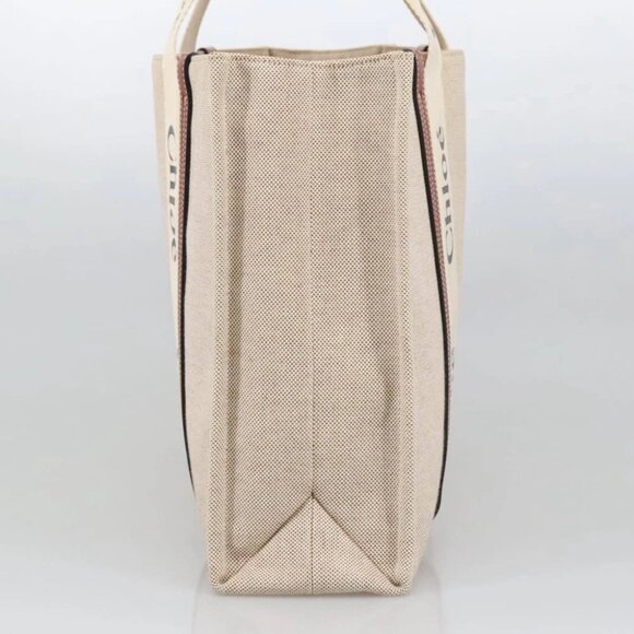 Chloe Tote Bag Canvas Leather Beige Brown Auth ki5211V - Picture 4 of 15